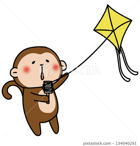 Monkeys playing with kites 134040291