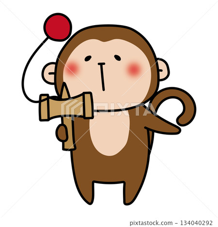 Monkey playing with Kendama Monkey playing with Kendama 134040292