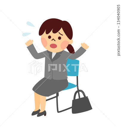 一位接受緊張採訪的女士 134040905