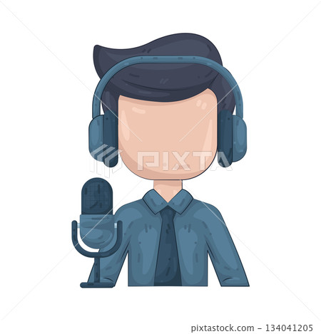 Illustration of podcaster  134041205