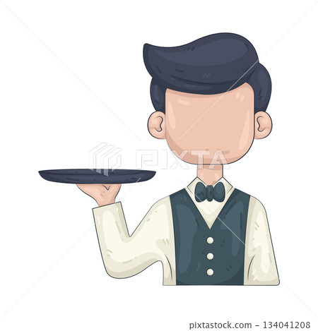 Illustration of waiter  134041208