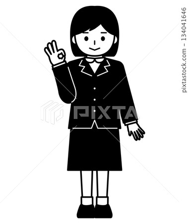Girl giving an OK sign 134041646