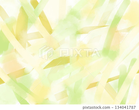 充滿活力的背景插圖，以清新的黃色和黃綠色水彩暈染為主。 134041787