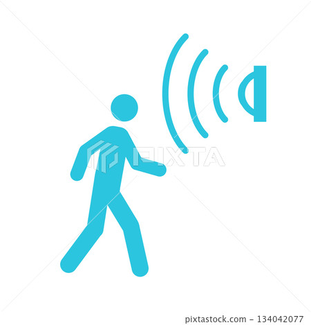 Home Motion Detector. Isolated on white background. From blue icon set. Home Motion Detector. Isolated on white background. From blue icon set. 134042077