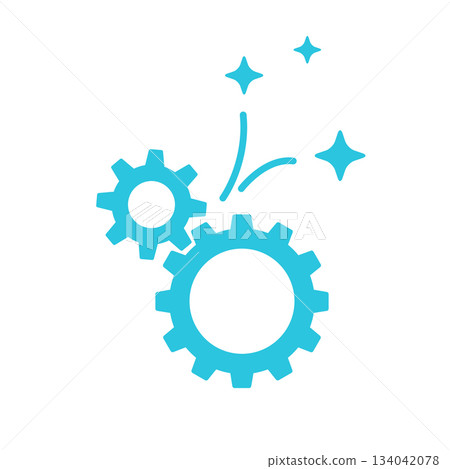 Idea, gears icon, Isolated on white background. Blue icon set. 134042078