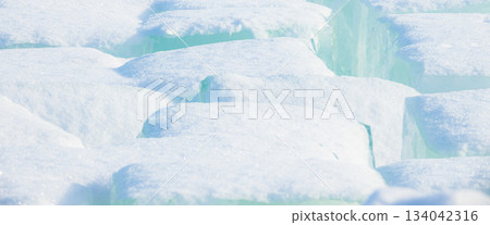 Ice blocks used in the Monbetsu Drift Ice Festival Ice blocks used in the Monbetsu Drift Ice Festival 134042316