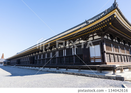 Late autumn at Rengeo-in Temple (Sanjusangendo Temple), main hall, Kyoto City, Kyoto Prefecture 134042616