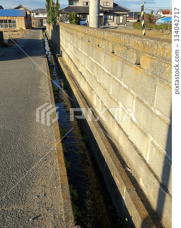 Countryside drains and fences vertical 134042717