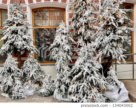 Russia, Moscow, Old Arbat December 6, 2025 New Year's decoration of Winter Street in Moscow 134043002