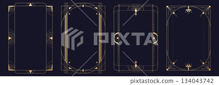 Gatsby style golden frames set 134043742