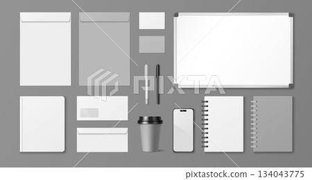 Office stationery mockups for corporate branding 134043775