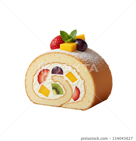 Fruit roll cake (transparent background) 134043827