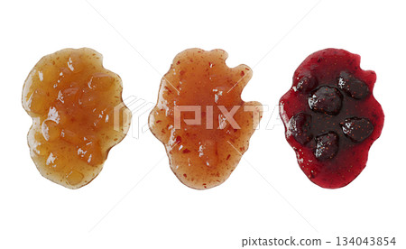 3種水果果醬(透明背景) 3種水果果醬(透明背景) 134043854