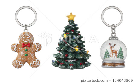 聖誕節鑰匙圈和磁鐵(透明背景) 聖誕節鑰匙圈和磁鐵(透明背景) 134043869