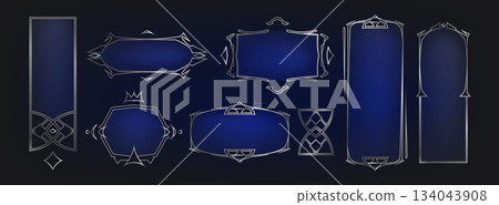 Medieval game frame with fantasy border 134043908