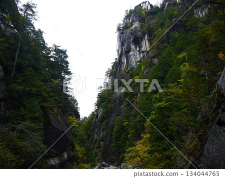 Shosenkyo Gorge with beautiful autumn leaves 134044765