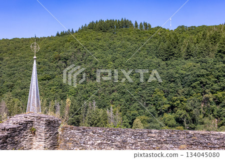 Esch-sur-Sure, Wiltz, Grand-Duche de Luxembourg, September 07, 2025, Serene fortress walls Esch-sur-Sure, Wiltz, Grand-Duche de Luxembourg, September 07, 2025, Serene fortress walls 134045080