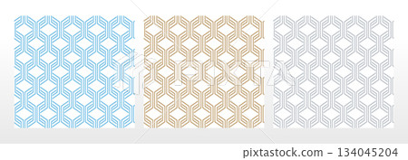 Set of abstract geometric patterns. Seamless vector backgrounds. Colored ornaments Graphic modern patterns Simple lattice graphic design Set of abstract geometric patterns. Seamless vector backgrounds. Colored ornaments Graphic modern patterns Simple lattice graphic design 134045204
