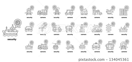 A series of icons for security A series of icons for security 134045361