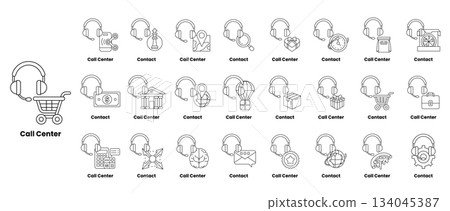 A collection of symbols and icons for a Curl Center 134045387