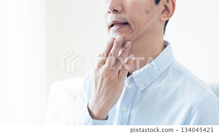Middle-aged men who are concerned about their skin Middle-aged men who are concerned about their skin 134045421