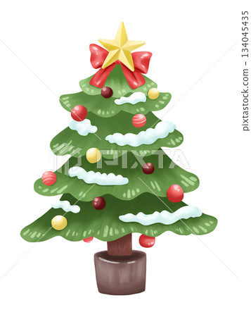 Christmas tree illustration 134045435
