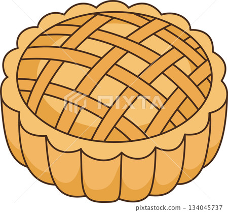 Pineapple Tart or Pie with Lattice Crust Illustration 134045737