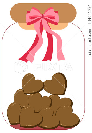 Chocolate Cookies in a Glass Jar, valentine element 134045754