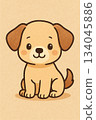 Illustration of a sitting dog 134045886