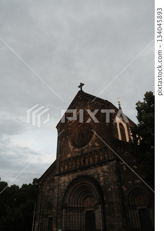Historic Gothic Cathedral Architecture Detailed View Historic Gothic Cathedral Architecture Detailed View 134045893