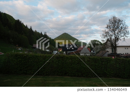 Rural Polish Village Amidst Rolling Green Hills Rural Polish Village Amidst Rolling Green Hills 134046049