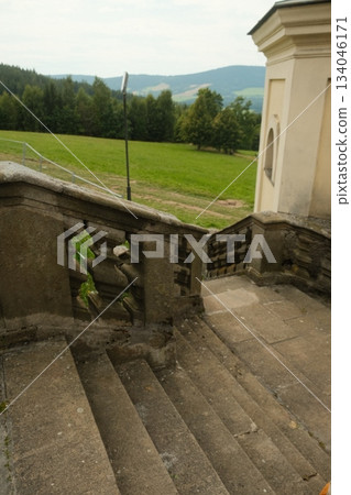 Historic Stone Stairway And Rural Landscape Historic Stone Stairway And Rural Landscape 134046171