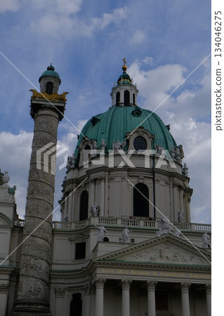 Vienna Karlskirche Church Architectural Detail Vienna Karlskirche Church Architectural Detail 134046275