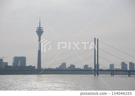 Hamburg Harbor Skyline With Television Tower 134046283