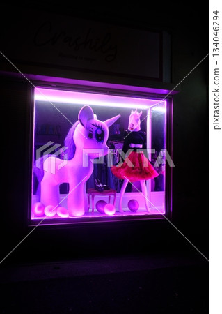Mystical Purple Unicorn Display Case Lighting 134046294