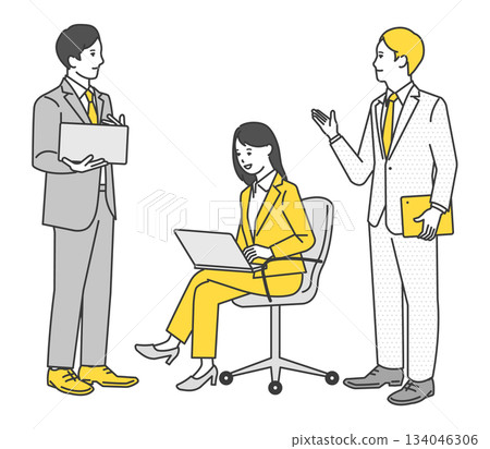 Vector illustration of business people having a conversation 134046306