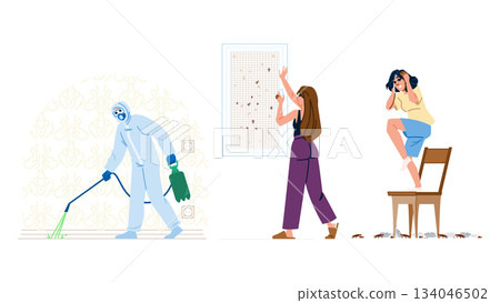 People dealing with pest control and insect infestation People dealing with pest control and insect infestation 134046502