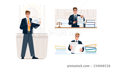 Lawyer advocate man working with documents and legal advice 134046516