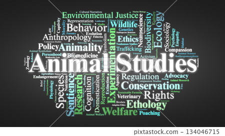 Animal Studies Word Cloud. Core Concepts On Human Animal Relations, Ethics, Welfare, Culture, Science, And Global Conservation Issues. Animal Studies Word Cloud. Core Concepts On Human Animal Relations, Ethics, Welfare, Culture, Science, And Global Conservation Issues. 134046715