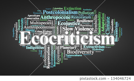 Ecocriticism Word Cloud. Core Terms On Environmental Thought, Sustainability, And Planetary Ethics Ecocriticism Word Cloud. Core Terms On Environmental Thought, Sustainability, And Planetary Ethics 134046724