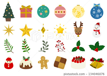 Christmas icon set 134046876