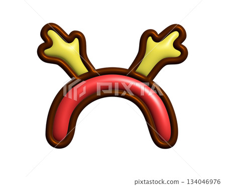 This colorful illustration of a 3D reindeer antler headband is perfect for Christmas and other festive occasions This colorful illustration of a 3D reindeer antler headband is perfect for Christmas and other festive occasions 134046976