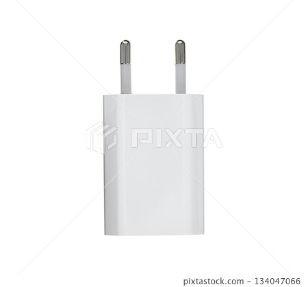 A white charger with two prongs A white charger with two prongs 134047066