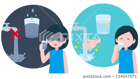 Drinking safe water illustration Drinking safe water illustration 134047475
