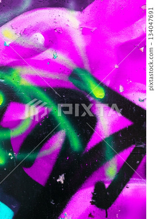 Vibrant Graffiti Art in Neon Pink and Green with 80s, 90s Vibe Vibrant Graffiti Art in Neon Pink and Green with 80s, 90s Vibe 134047691