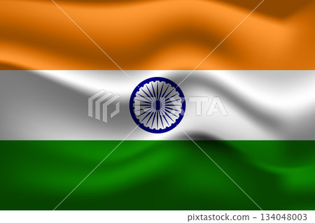 Flag of India. Indian national symbol in official colors. Template icon. Abstract vector background Flag of India. Indian national symbol in official colors. Template icon. Abstract vector background 134048003