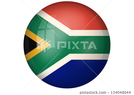 Flag of Republic of South Africa. RSA national symbol in official colors. Template icon. Abstract vector background. Round glass light ball, 3D big bubble, sphere Flag of Republic of South Africa. RSA national symbol in official colors. Template icon. Abstract vector background. Round glass light ball, 3D big bubble, sphere 134048044