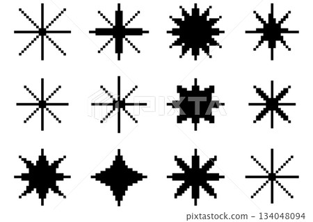 Star Shapes Pixel Vector Icons Star Shapes Pixel Vector Icons 134048094