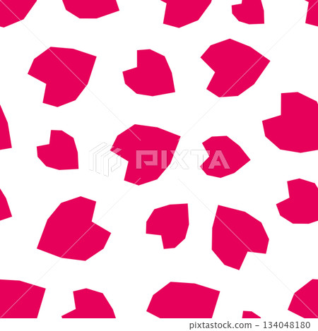 Seamless pattern with hearts. Template holiday vector illustration. Design for card, postcard, poster, print, banner. Cartoon colorful hearts on color background 134048180