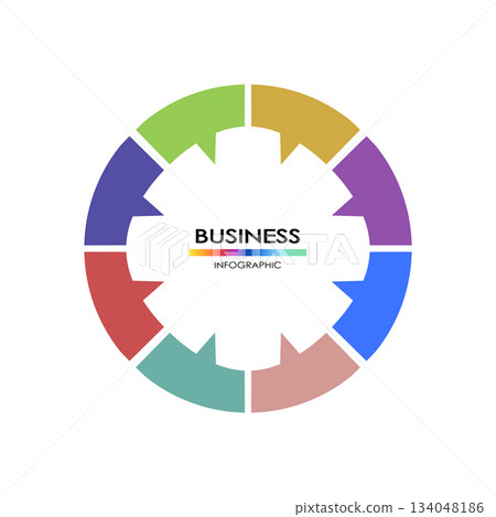 Business infographic. Presentation with elements of graph, diagram with steps, processes. Vector template diagram for creative business concept, banner, workflow layout 134048186